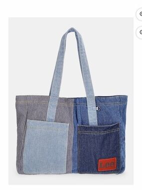 Lee Patchwork Denim Tote in Mixed Blue Tones